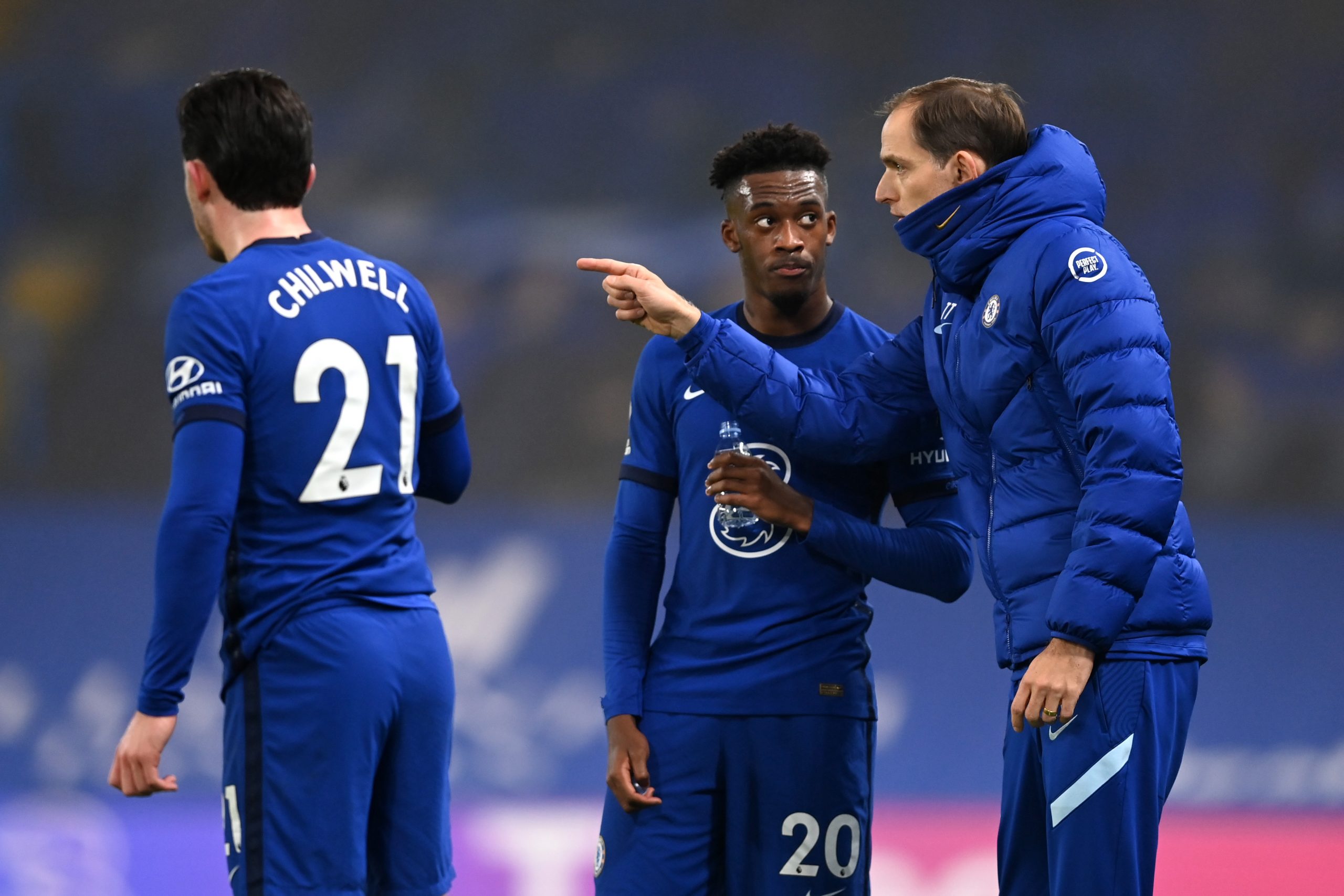 Chelsea manager, Thomas Tuchel and Hudson-Odoi