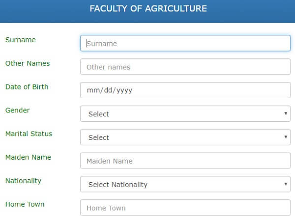 fill personal details for admission application