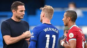 Chelsea's coach, Frank Lampard and Timo Werner