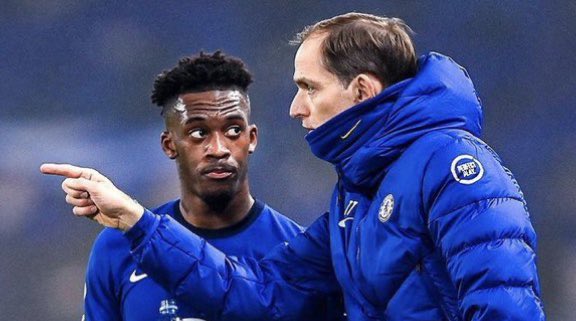 Chelsea manager, Thomas Tuchel and Hudson-Odoi