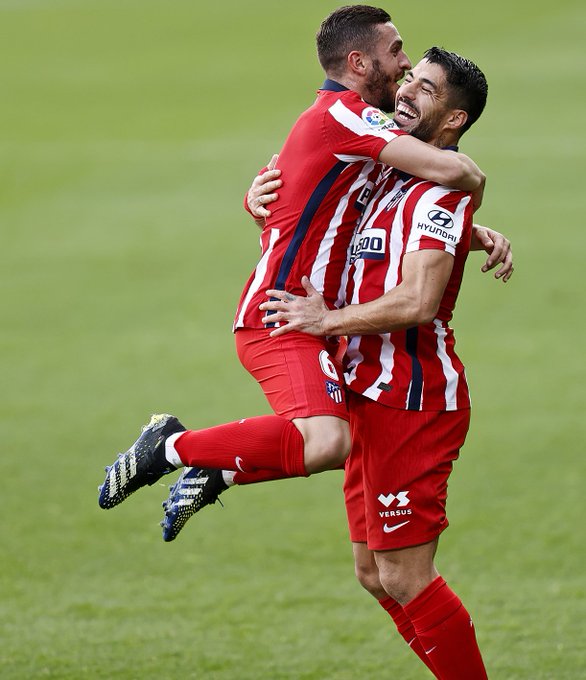 Atletico Madrid's Luis Suarez and Koke