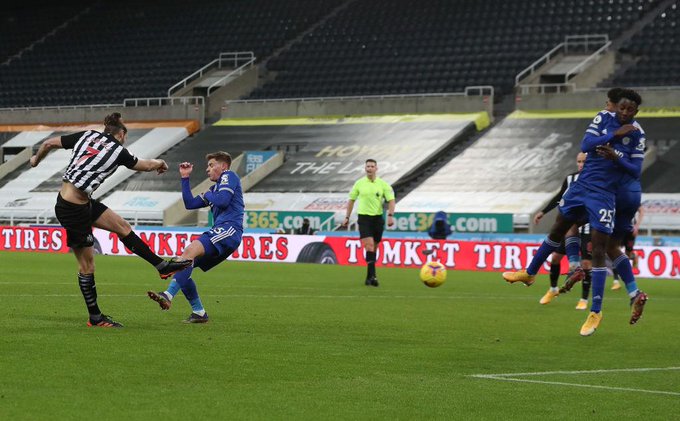 Newcastle striker, Andy Carroll scores