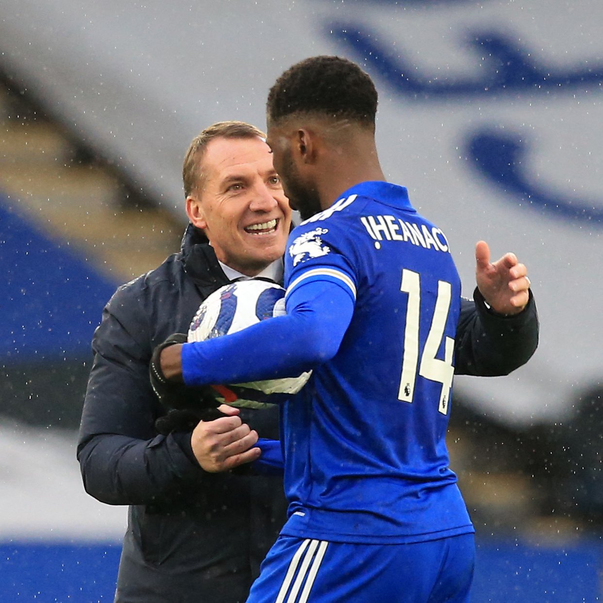 Leicester City's manager and striker, Kelechi Iheanacho