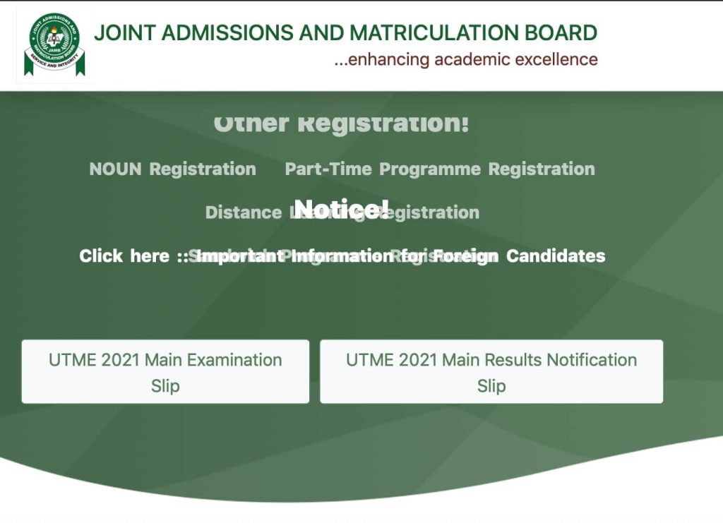 check jamb result online 2021