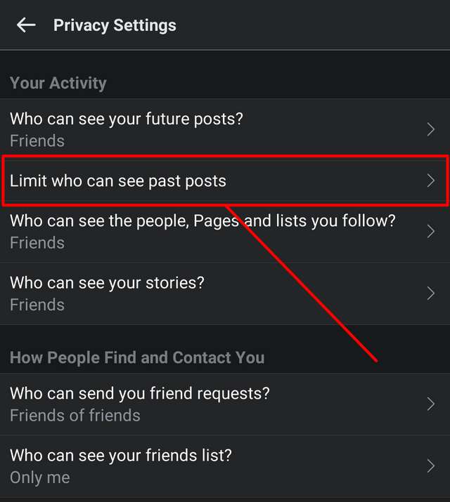 Privacy settings