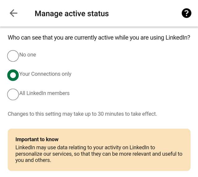 Manage active status