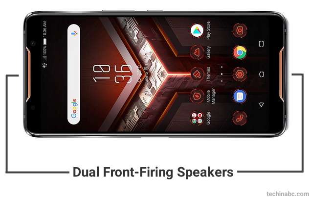 Smartphone with dual front-firing speaker